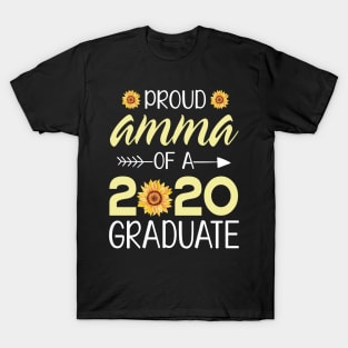 Sunflowers Proud Amma Of A 2020 Graduate Senior Student Happy Class Of School Last Day Of School T-Shirt